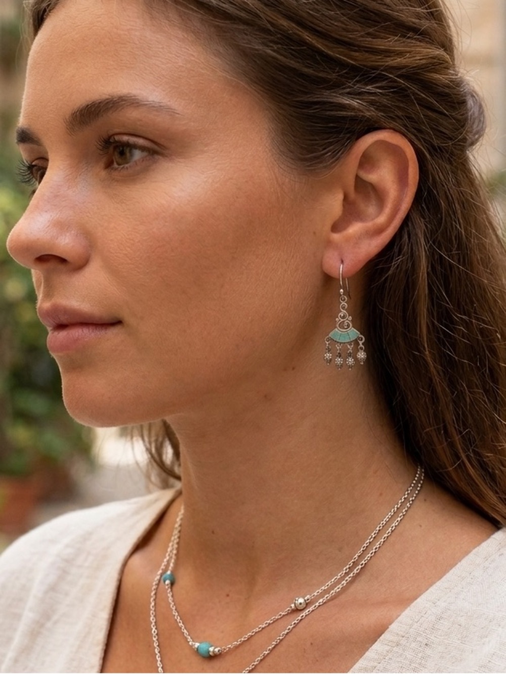 🎉HP🎉💙💚925 Turquoise Enamel Earrings